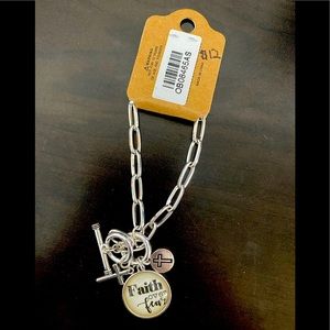 Silver bracelet -Faith over fear NWT